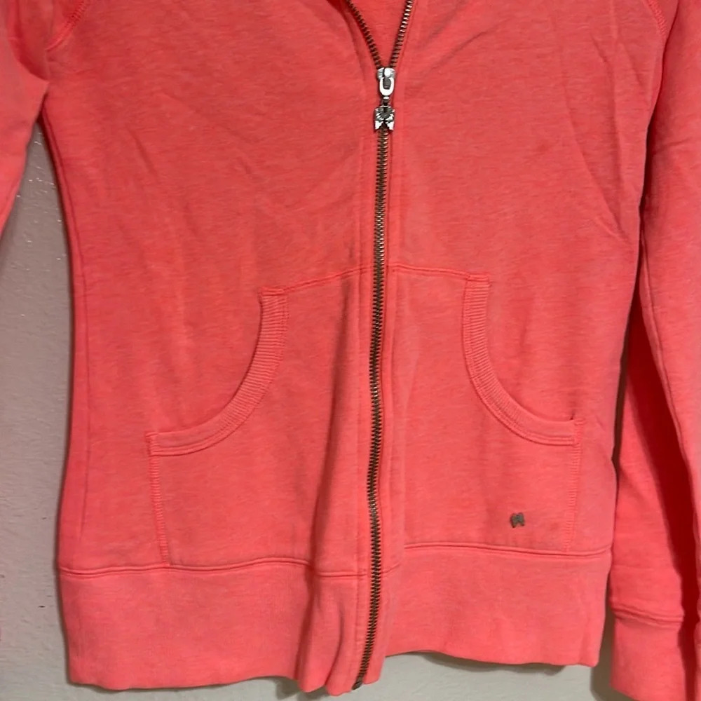 Victoria’s Secret zip up hoodie fluorescent hot pink sz XS (b1) - Picture 4 of 16